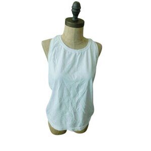 Crzy Yoga Size L Large White Sports stretch tank top NWT